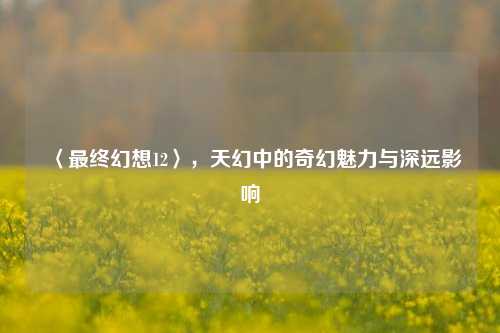 〈最终幻想12〉,天幻中的奇幻魅力与深远影响