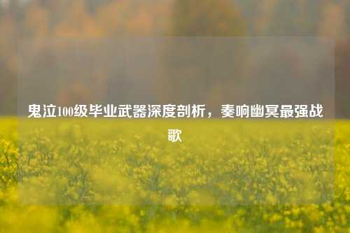 鬼泣100级毕业武器深度剖析,奏响幽冥最强战歌