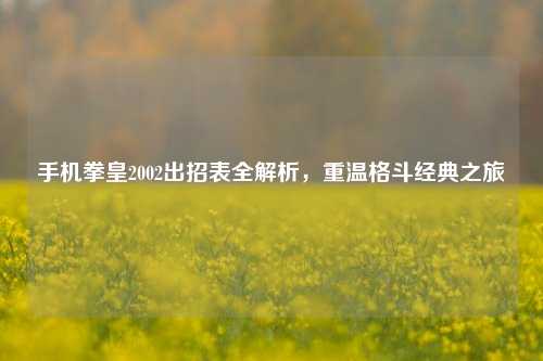 手机拳皇2002出招表全解析,重温格斗经典之旅