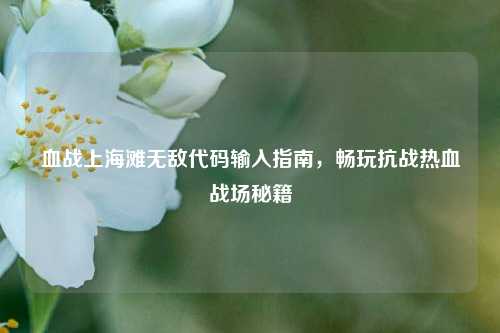 血战上海滩无敌代码输入指南,畅玩抗战热血战场秘籍