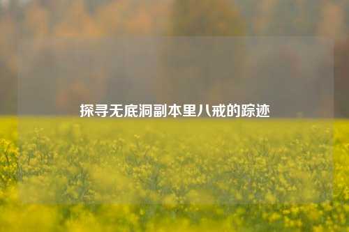 探寻无底洞副本里八戒的踪迹
