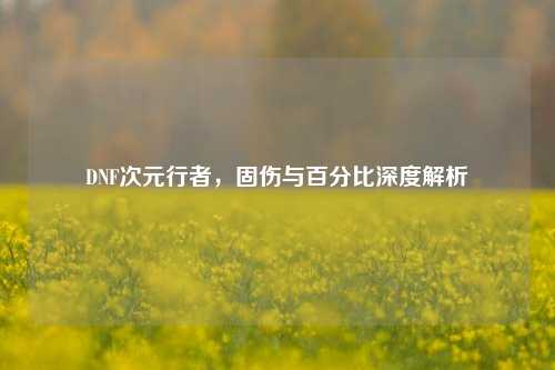 DNF次元行者,固伤与百分比深度解析