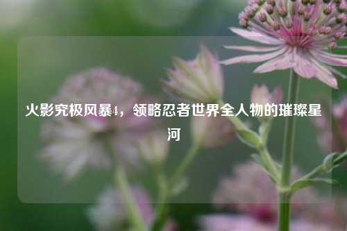 火影究极风暴4,领略忍者世界全人物的璀璨星河