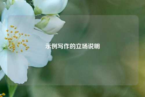 示例写作的立场说明