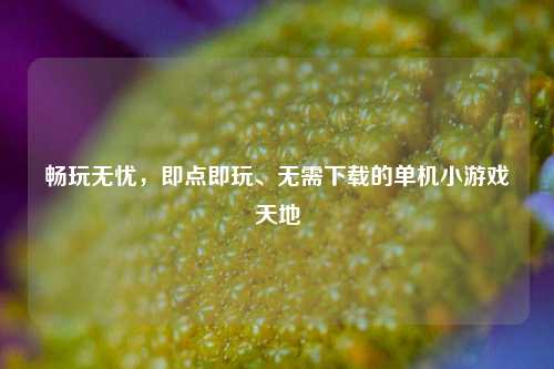 畅玩无忧,即点即玩、无需下载的单机小游戏天地