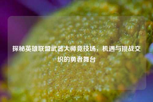 探秘英雄联盟武器大师竞技场,机遇与挑战交织的勇者舞台