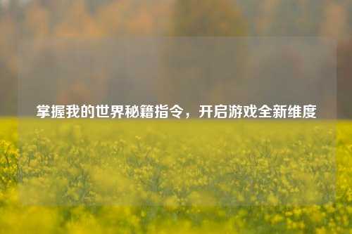 掌握我的世界秘籍指令,开启游戏全新维度