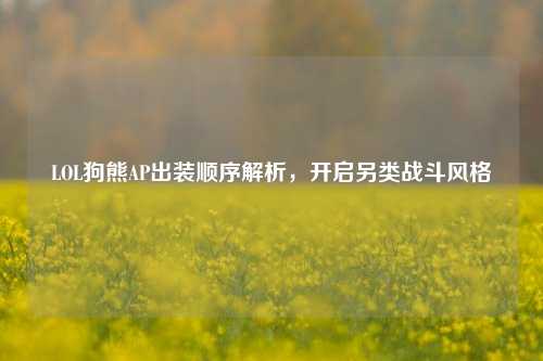 LOL狗熊AP出装顺序解析,开启另类战斗风格