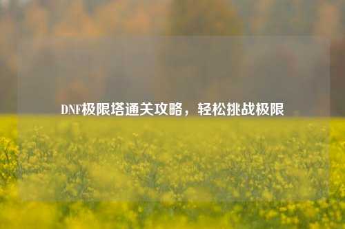 DNF极限塔通关攻略,轻松挑战极限