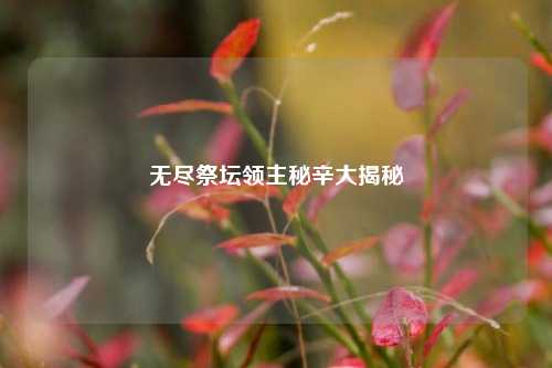 无尽祭坛领主秘辛大揭秘